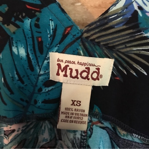 MUDD tropical print lightweight bib overall romper shorts size XS - Picture 6 of 10